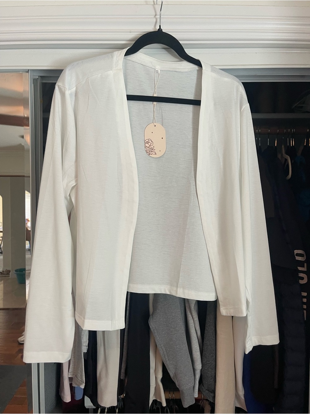 Amazon White Open Front Lightweight Women's Cardigan